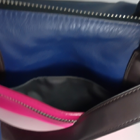 Coach Molly Purse Two-Tone Leather Satchel Bag — Navy Blue & Hot Pink 21134 - Picture 11 of 16